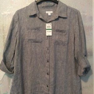 Women's linen button down shirt